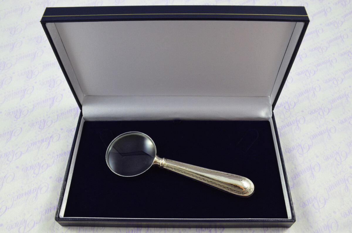 William Yates Feather Edge Pattern Sterling Silver Magnifying Glass Sheffield 1921 - Image 9