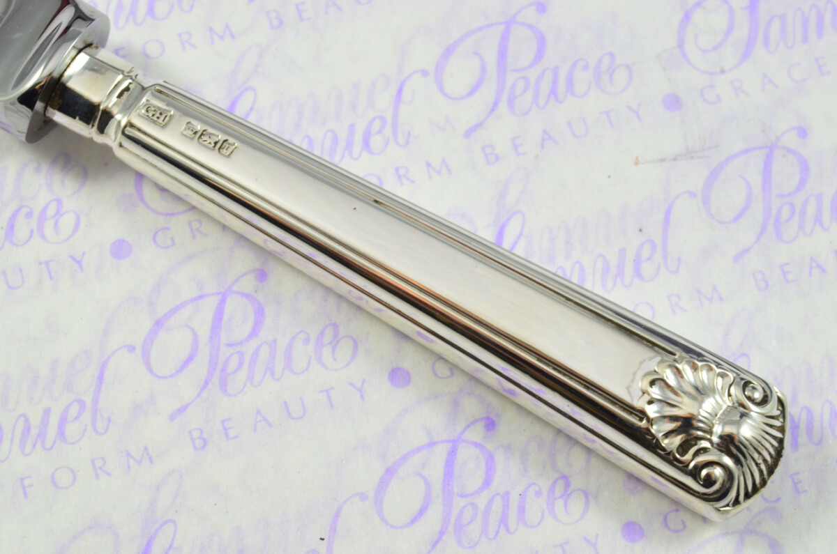 Harrison Brothers Sheffield Sterling Silver Handled Letter Opener Georgian Shell Pattern 1909 Cased - Image 4