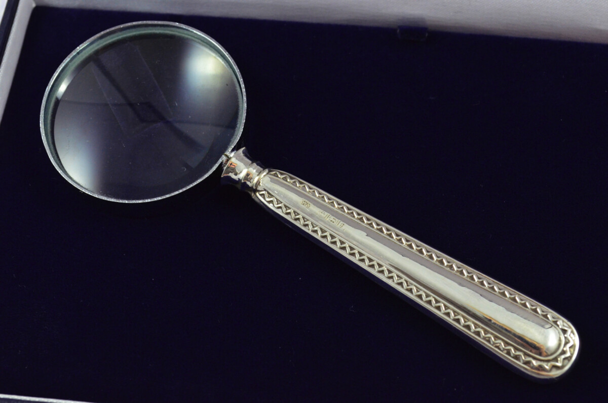 William Yates Oxford Pattern Sterling Silver Magnifying Glass Sheffield 1919 - Image 2