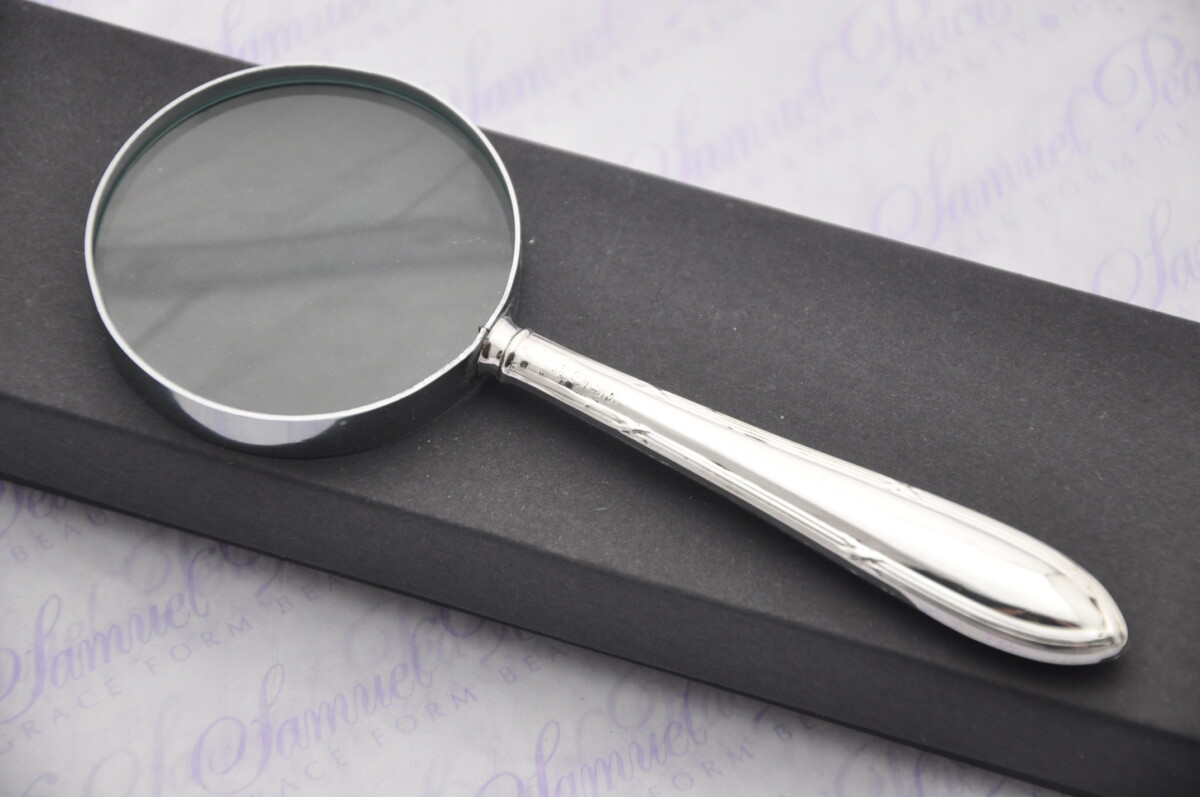 Cooper Bros Ribbon & Bow Pattern Sterling Silver Magnifying Glass Sheffield 1963