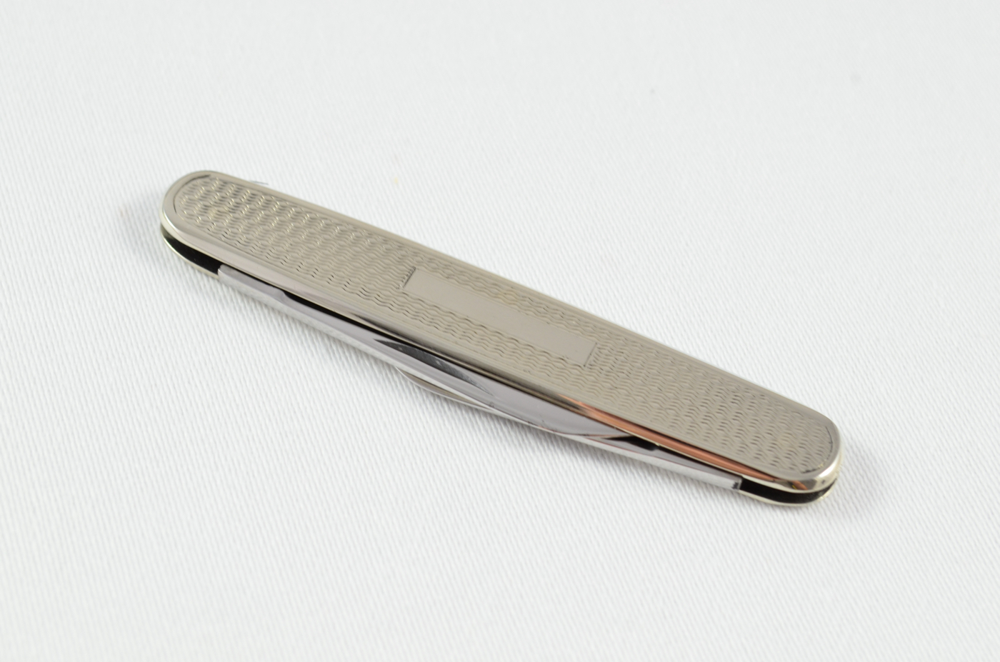 A J. Howarth Folding Engine Turned Nickel Scaled Pocket Pen Knife Sheffield - Image 6