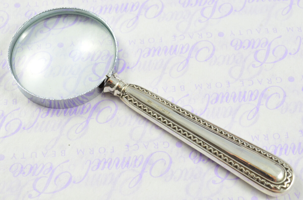 William Yates Oxford Pattern Sterling Silver Magnifying Glass Sheffield 1919 - Image 3