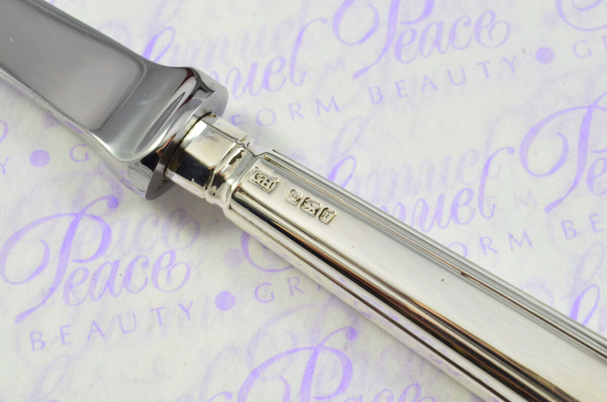 Harrison Brothers Sheffield Sterling Silver Handled Letter Opener Georgian Shell Pattern 1909 Cased - Image 6