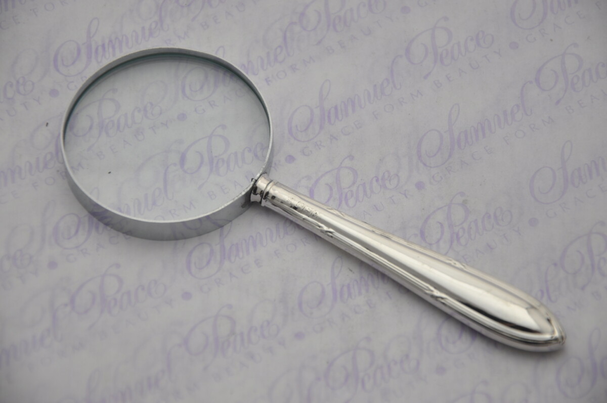 Cooper Bros Ribbon & Bow Pattern Sterling Silver Magnifying Glass Sheffield 1963 - Image 3