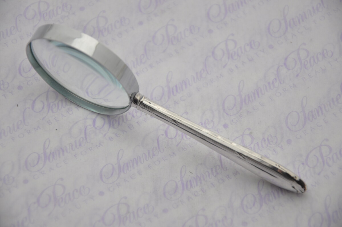 Cooper Bros Ribbon & Bow Pattern Sterling Silver Magnifying Glass Sheffield 1963 - Image 4