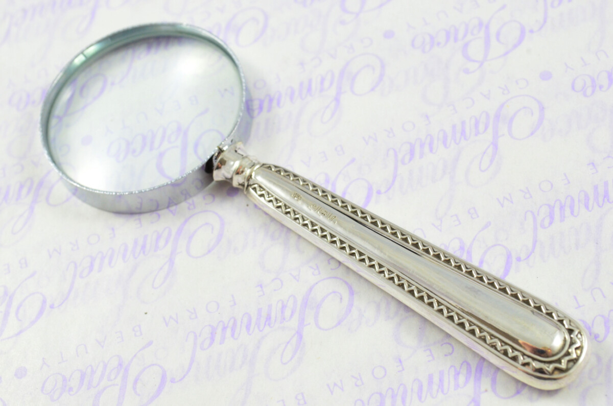 William Yates Oxford Pattern Sterling Silver Magnifying Glass Sheffield 1919 - Image 7