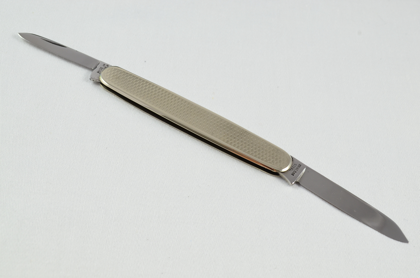 A J. Howarth Folding Nickel Engine Turned Scaled Pocket Pen Knife Sheffield - Image 5