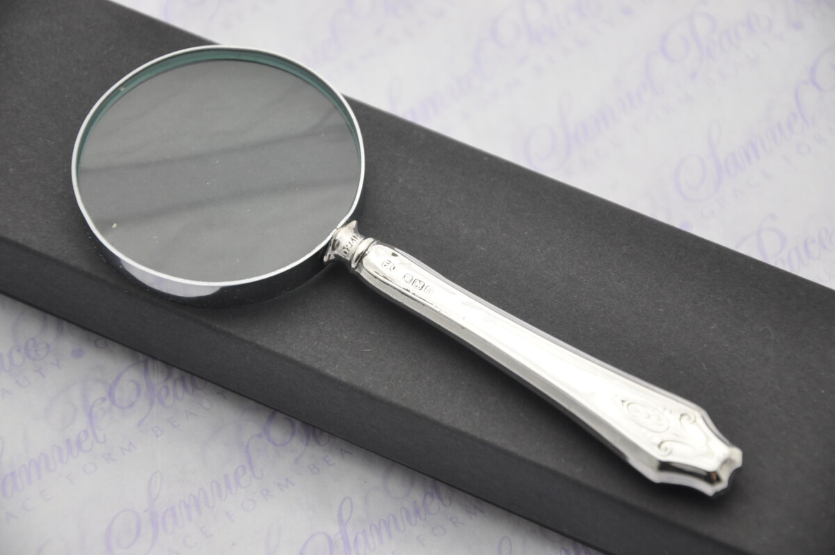 Frank Cobb Floral Deco Pattern Sterling Silver Magnifying Glass Sheffield 1901