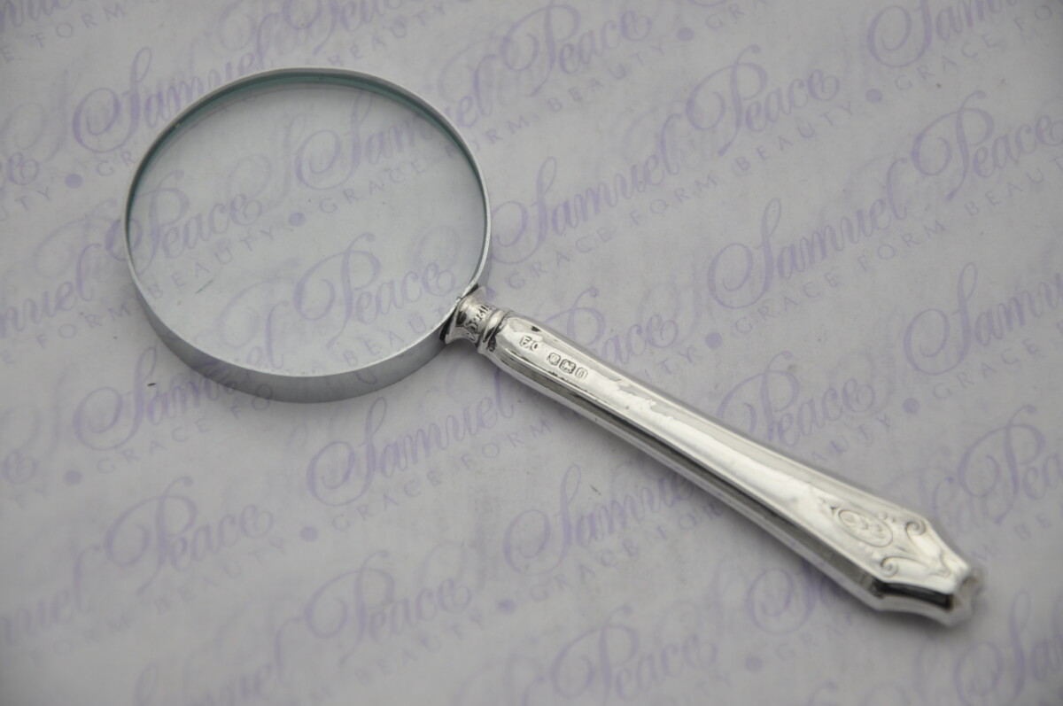 Frank Cobb Floral Deco Pattern Sterling Silver Magnifying Glass Sheffield 1901 - Image 3