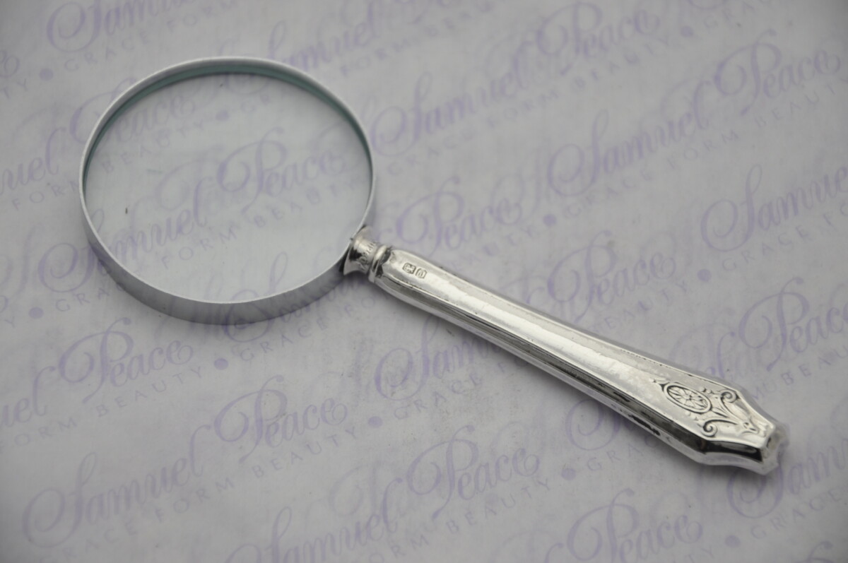 Frank Cobb Floral Deco Pattern Sterling Silver Magnifying Glass Sheffield 1901 - Image 5