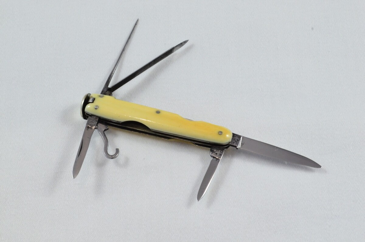 Antique Sheffield J. Nowill Ivory 6 Piece Folding Smokers Pocket Pen Knife - Image 2