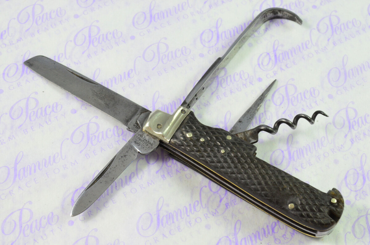 Antique RARE Sheffield Sporstman Knife Genuine c.1900 T. Ellin & Sons Made in Sheffield England