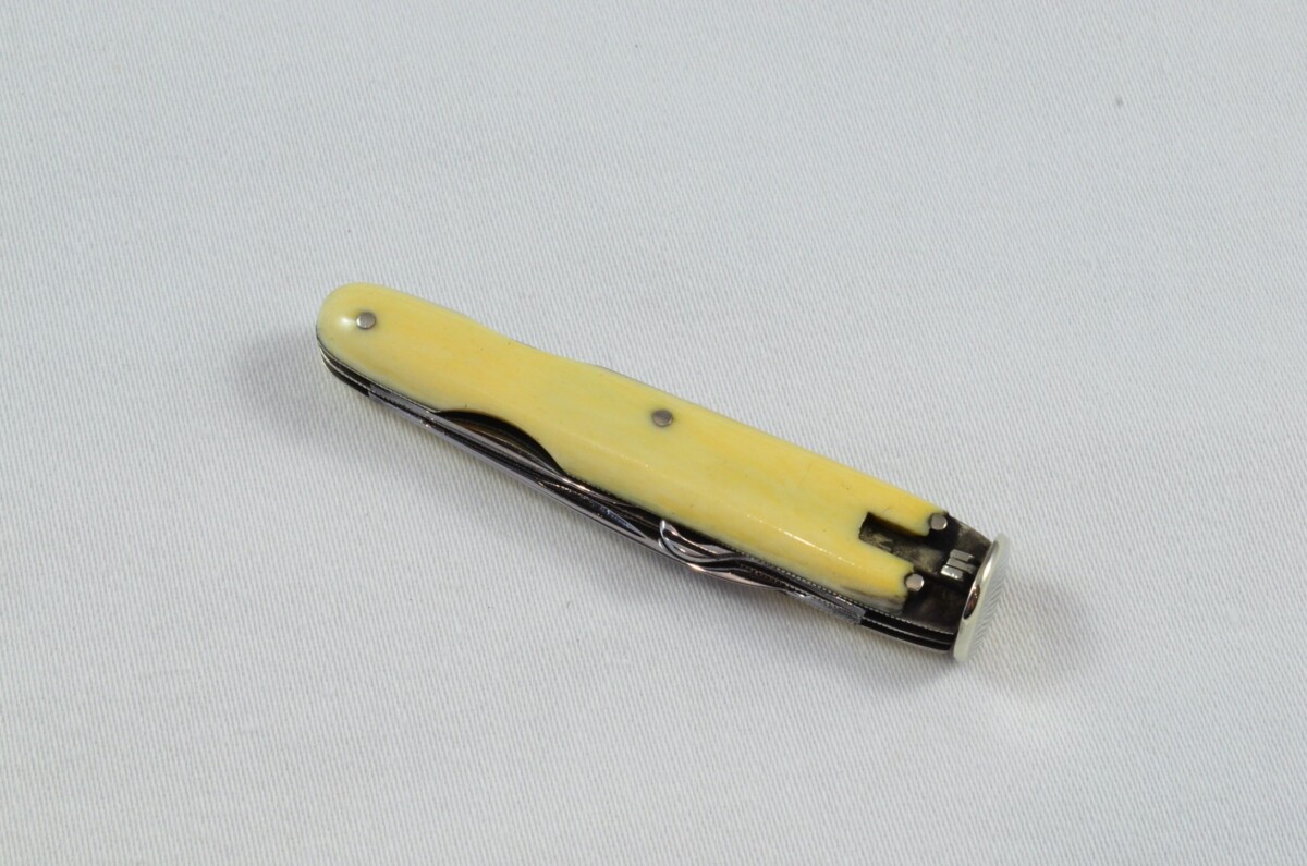 Antique Sheffield J. Nowill Ivory 6 Piece Folding Smokers Pocket Pen Knife - Image 4
