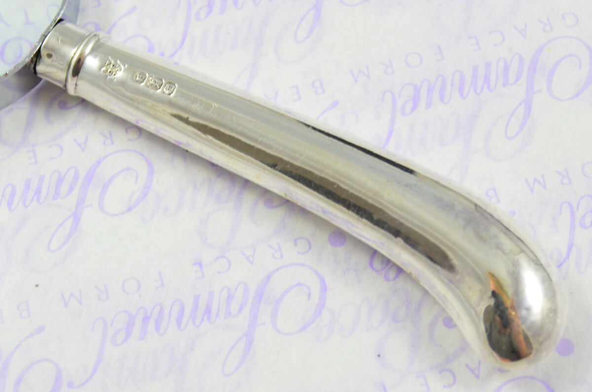 Frederick C Asman Plain pistol Pattern Sterling Silver Magnifying Glass Sheffield 1910 - Image 4