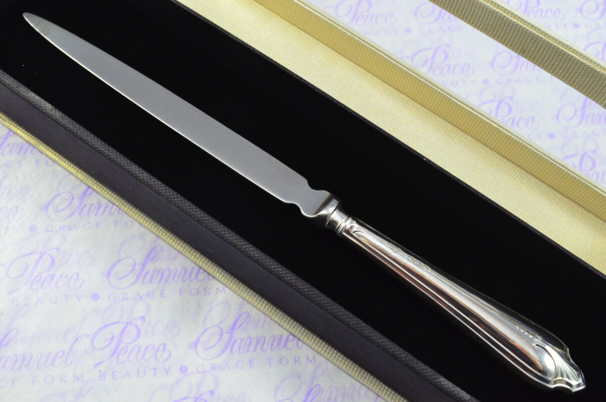 Amazing Goldsmiths & Silversmiths Sheffield  Sterling Silver Handled Letter Opener Beauford Pattern 1922 Cased - Image 2