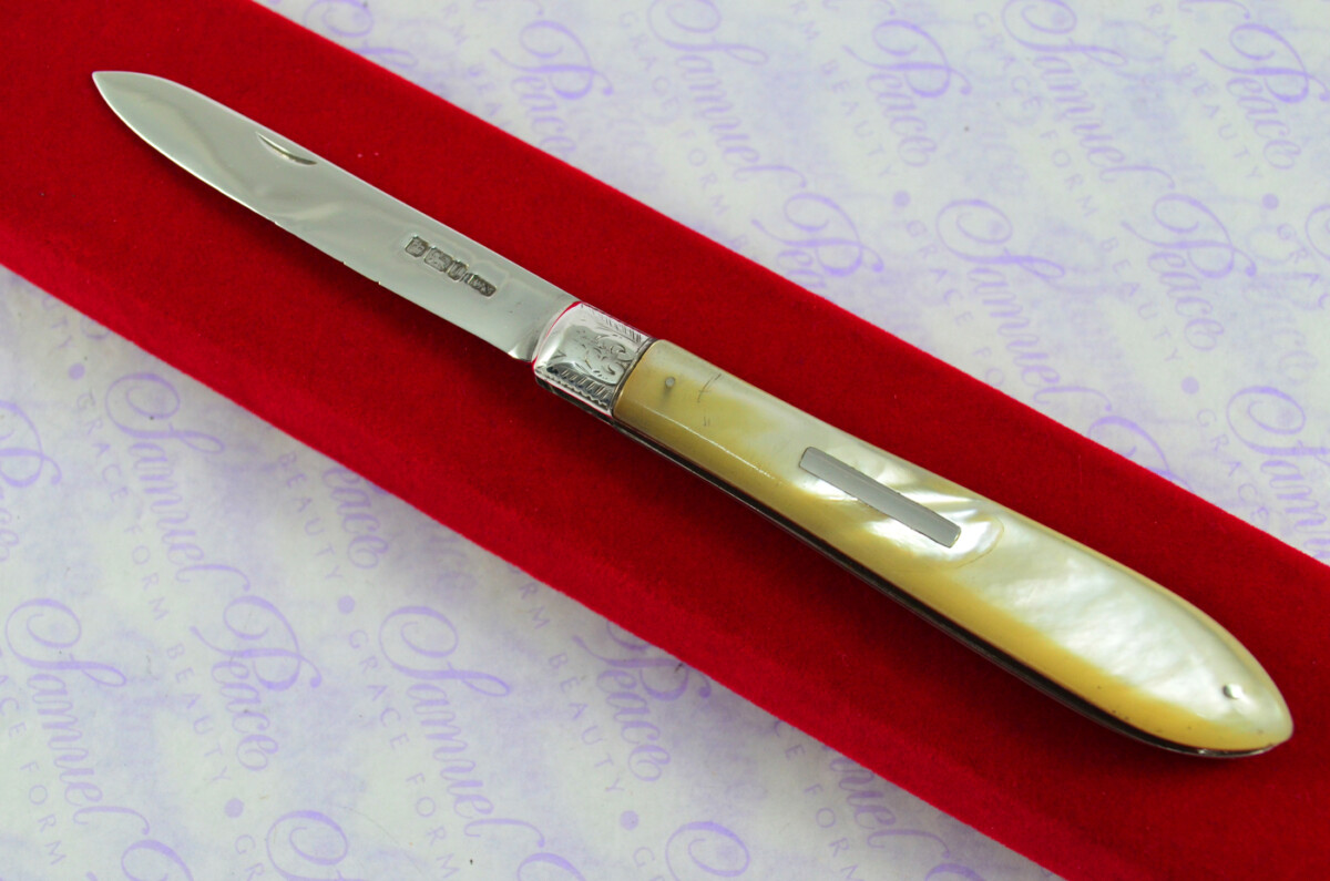Huge Pristine Silver Bladed Mother Of Pearl Fully Restored Sheffield Made Pen/Pocket Knife 1903