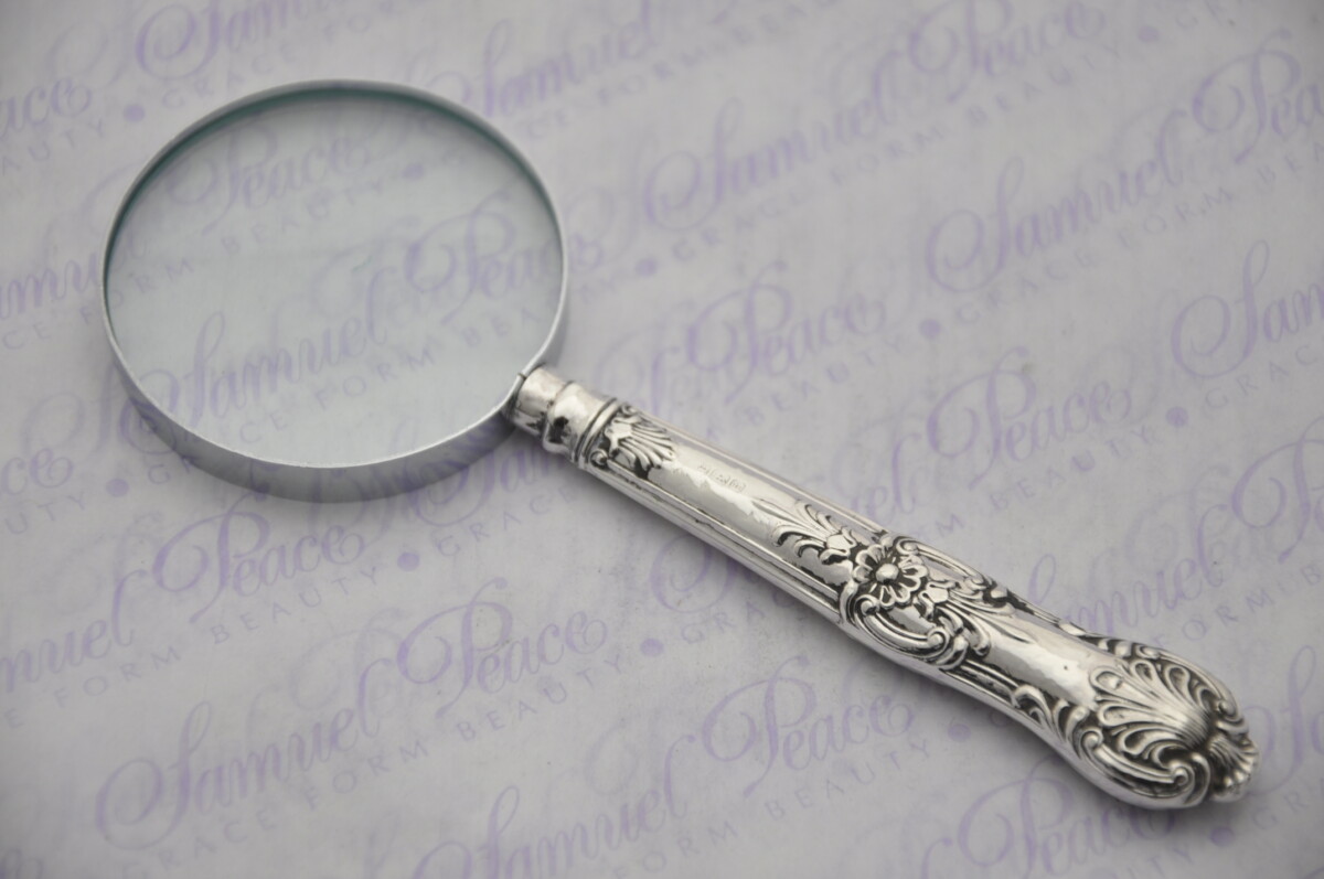 Charles James Allen Queens Pattern Sterling Silver Magnifying Glass Sheffield 1905 - Image 3