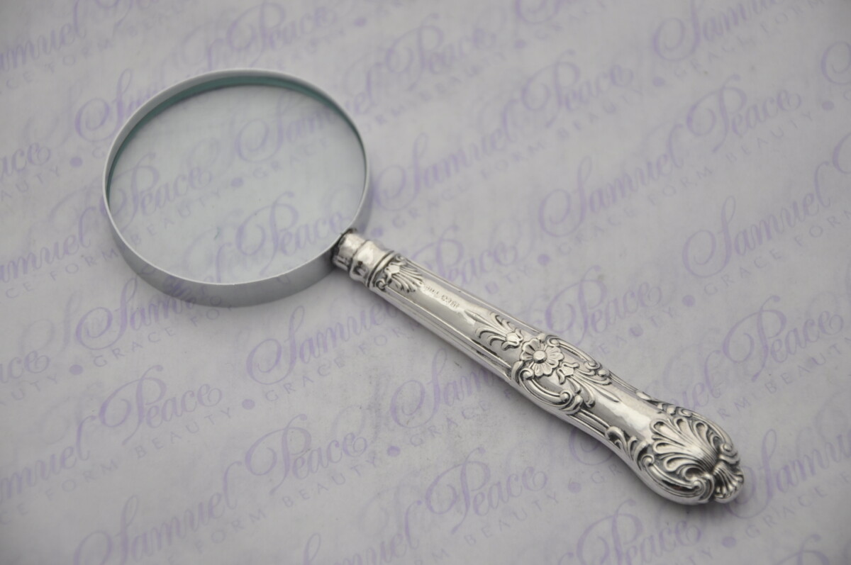 Charles James Allen Queens Pattern Sterling Silver Magnifying Glass Sheffield 1905 - Image 5