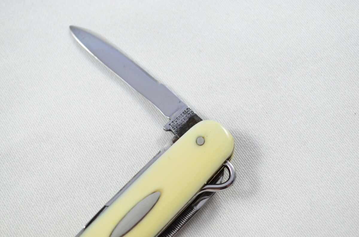 T. Turner Encore Carbon Steel Bladed Ivory Scaled Pen/Pocket Knife - Image 7
