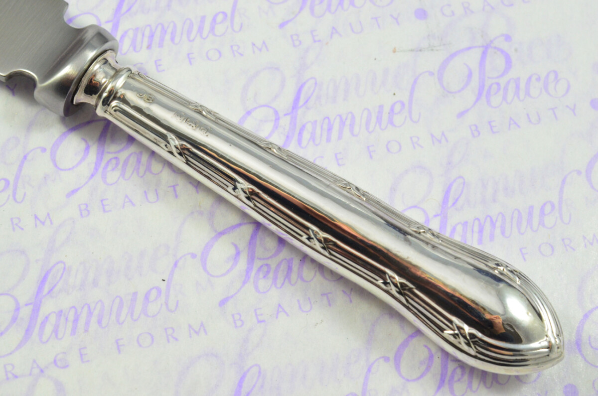 John Biggin Sterling Silver Handled Letter Opener Ribbon & Bow Pattern 1921 Cased - Image 4