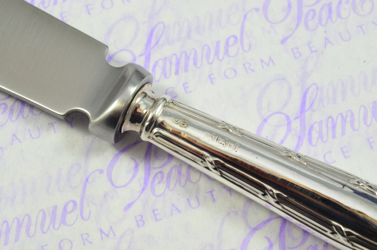 John Biggin Sterling Silver Handled Letter Opener Ribbon & Bow Pattern 1921 Cased - Image 5