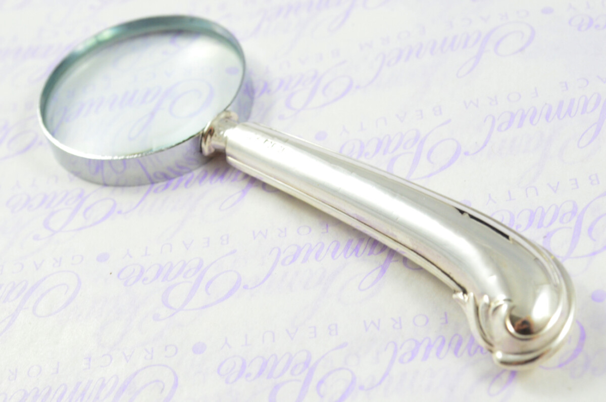 John Yates Fluted Pistol Pattern Sterling Silver Magnifying Glass Sheffield 1911 - Image 8