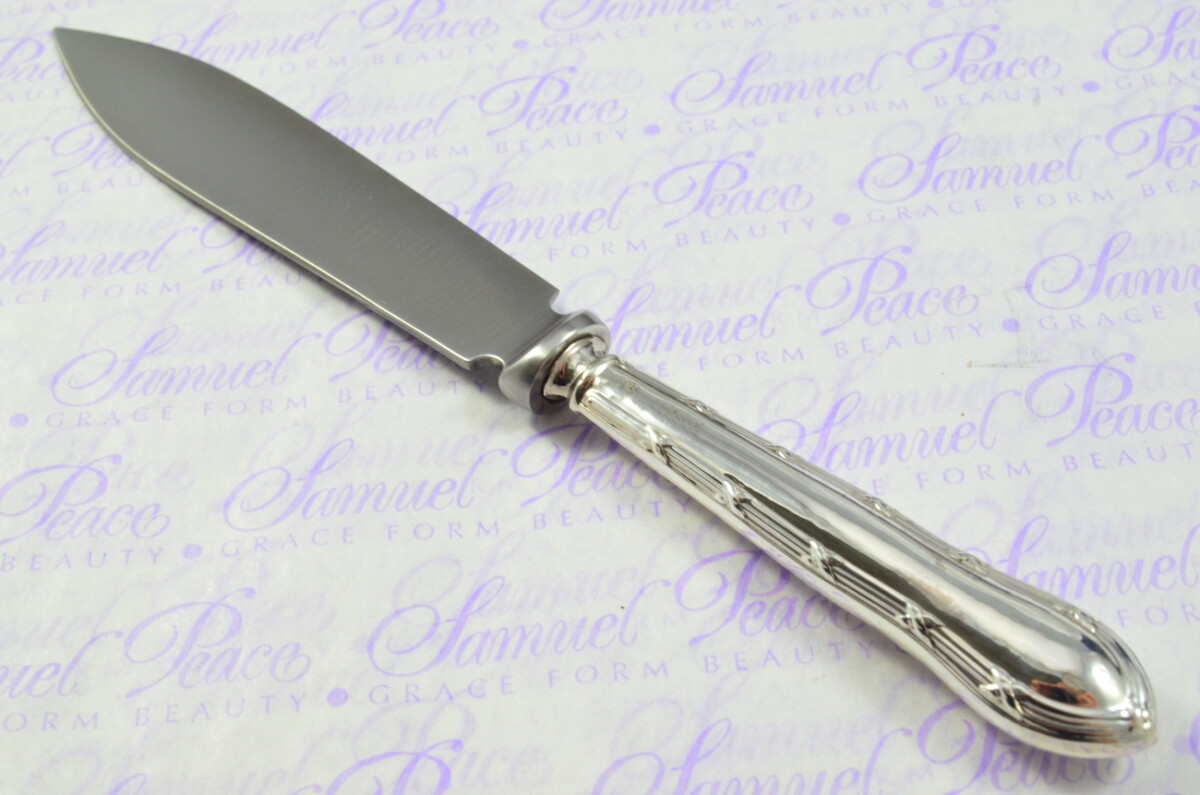John Biggin Sterling Silver Handled Letter Opener Ribbon & Bow Pattern 1921 Cased - Image 7