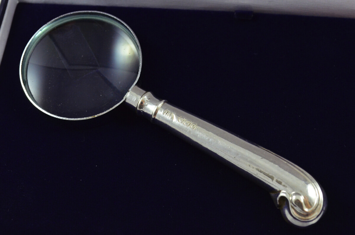 Atkin Bros Fluted Pistol Pattern Sterling Silver Magnifying Glass Sheffield 1913 - Image 2