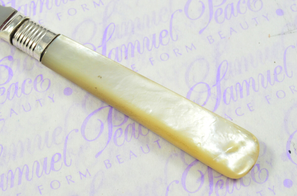 Roberts & Belk Solid Silver Bladed & Mother of Pearl Handled Letter Opener Sheffield 1924 Cased - Image 4