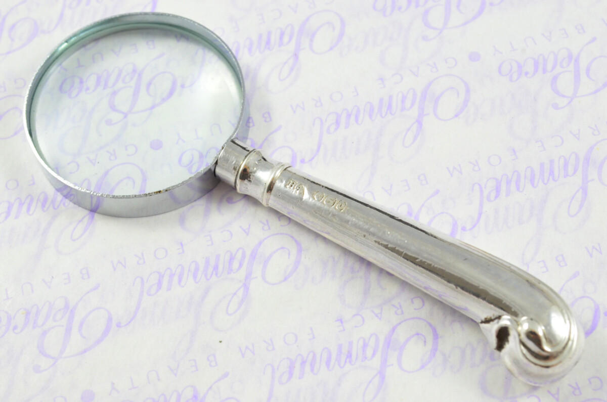 Atkin Bros Fluted Pistol Pattern Sterling Silver Magnifying Glass Sheffield 1913 - Image 3