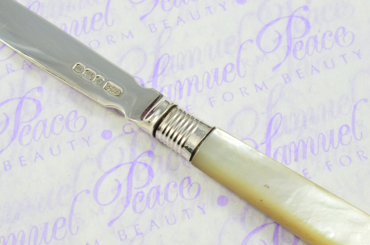 Roberts & Belk Solid Silver Bladed & Mother of Pearl Handled Letter Opener Sheffield 1924 Cased - Image 5
