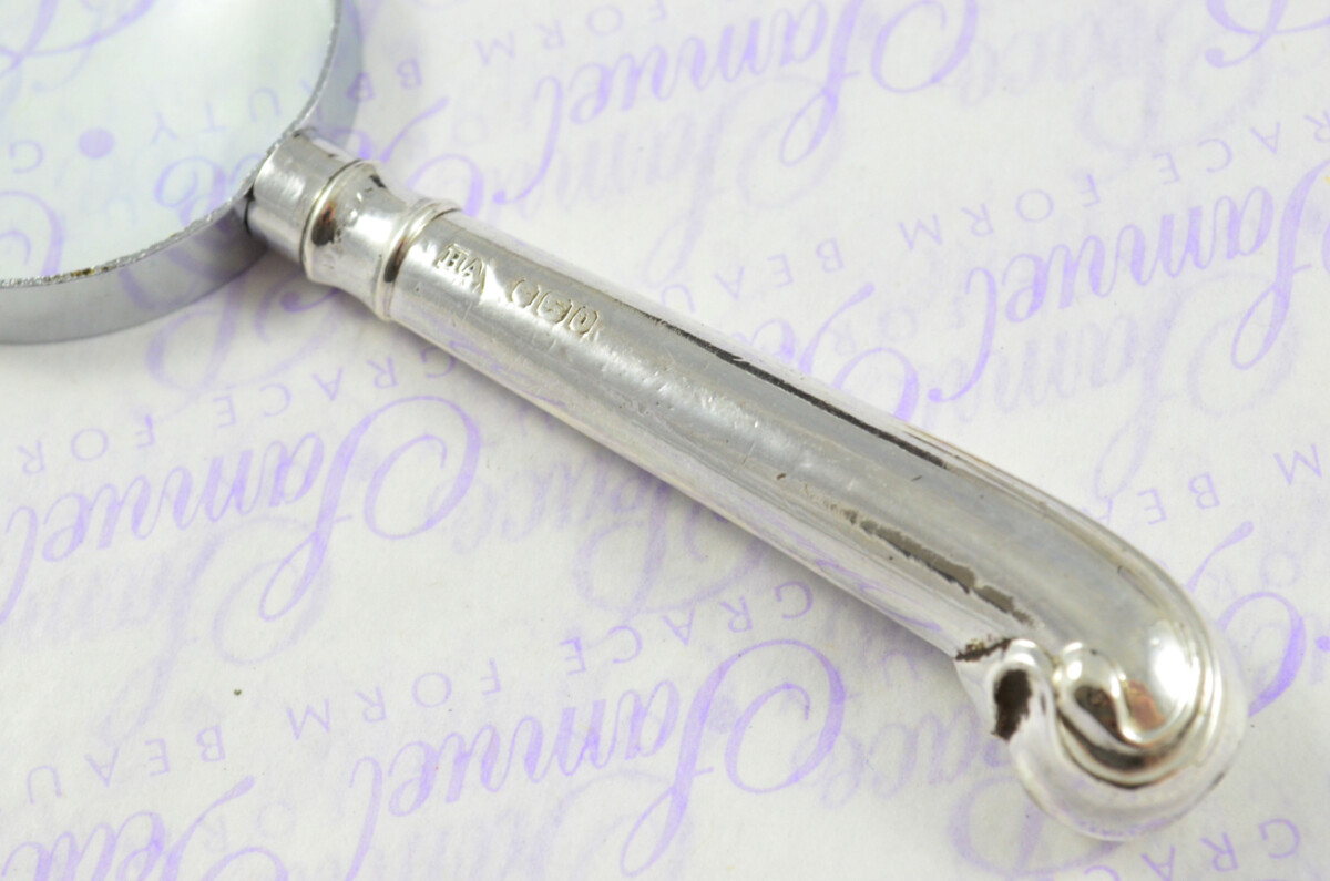 Atkin Bros Fluted Pistol Pattern Sterling Silver Magnifying Glass Sheffield 1913 - Image 4