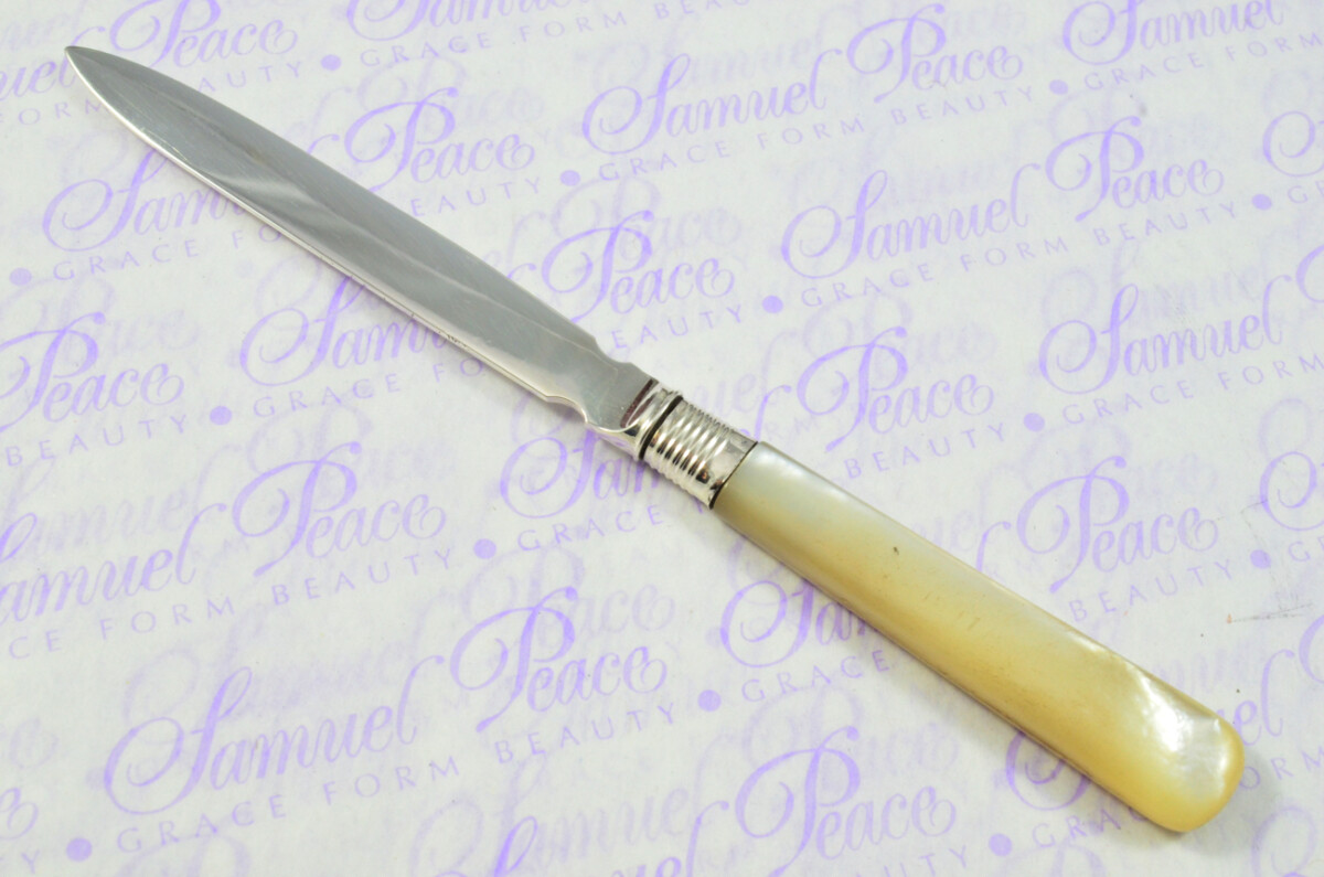 Roberts & Belk Solid Silver Bladed & Mother of Pearl Handled Letter Opener Sheffield 1924 Cased - Image 9