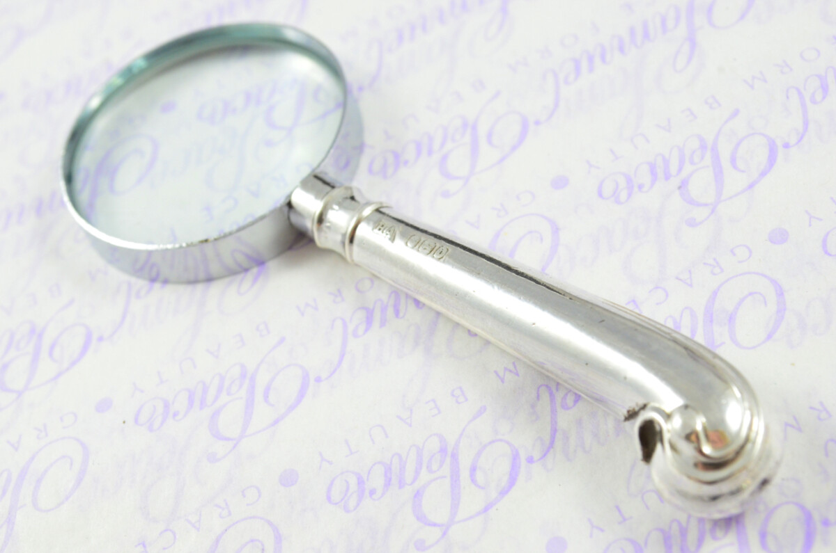 Atkin Bros Fluted Pistol Pattern Sterling Silver Magnifying Glass Sheffield 1913 - Image 8