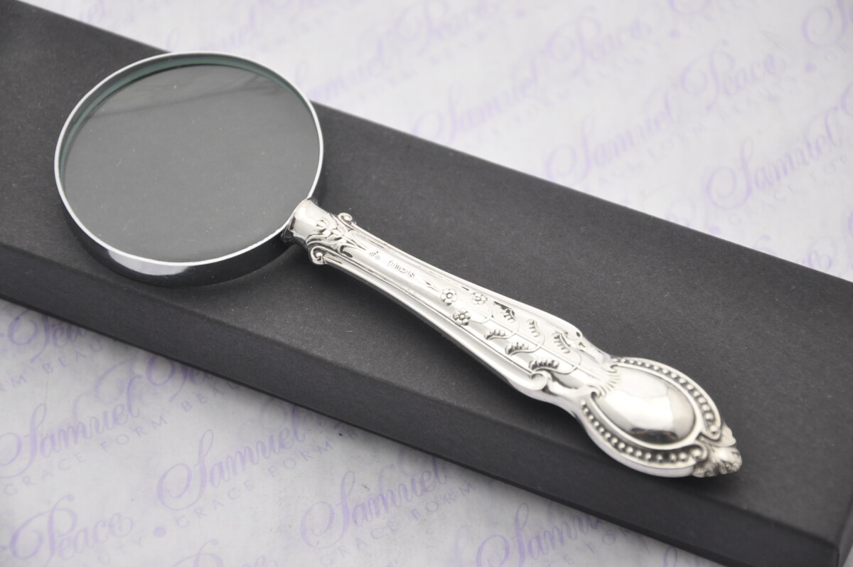 C.H.B Very Ornate Pattern Sterling Silver Magnifying Glass Sheffield 1935