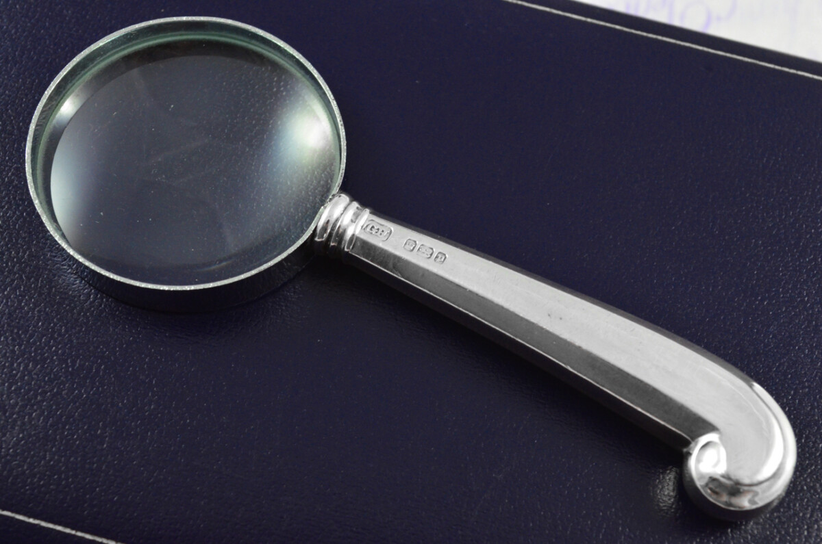 Harrison Bros & Howson Fluted Pistol Pattern Sterling Silver Magnifying Glass Sheffield 1907