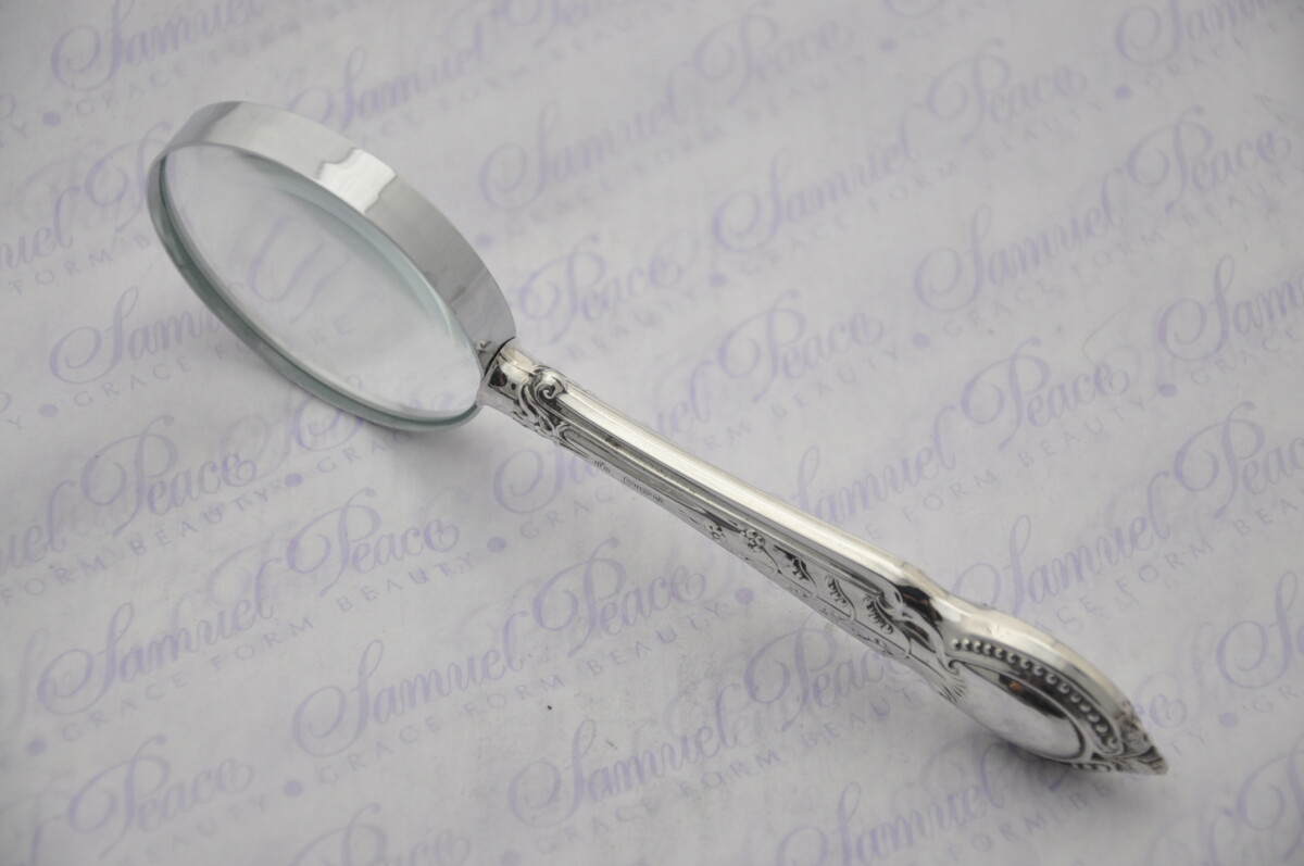 C.H.B Very Ornate Pattern Sterling Silver Magnifying Glass Sheffield 1935 - Image 4