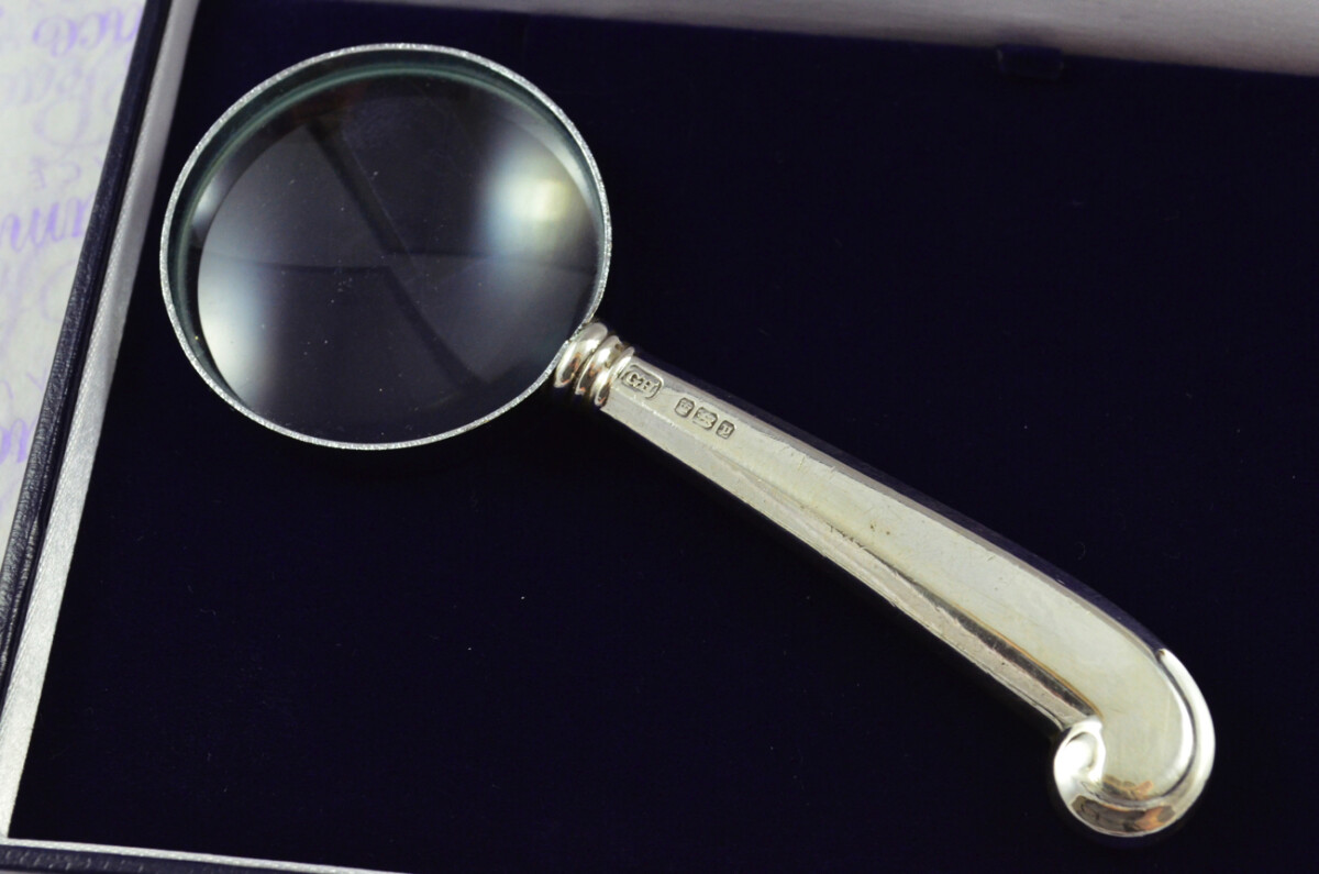 Harrison Bros & Howson Fluted Pistol Pattern Sterling Silver Magnifying Glass Sheffield 1907 - Image 7