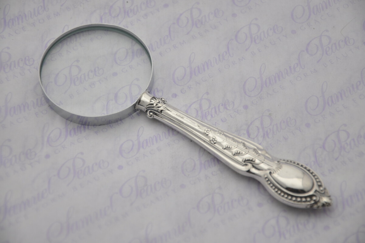 C.H.B Very Ornate Pattern Sterling Silver Magnifying Glass Sheffield 1935 - Image 5