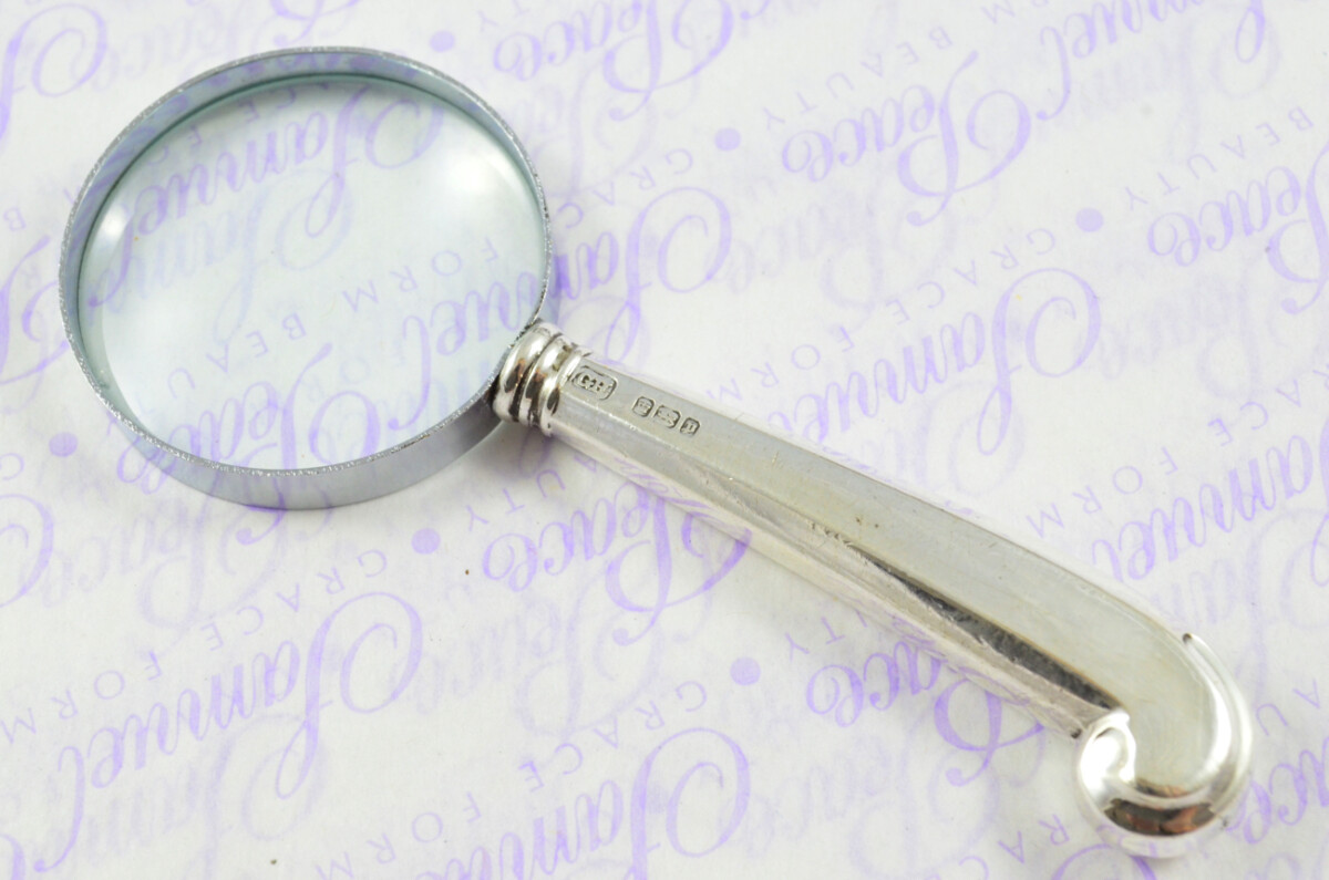 Harrison Bros & Howson Fluted Pistol Pattern Sterling Silver Magnifying Glass Sheffield 1907 - Image 2