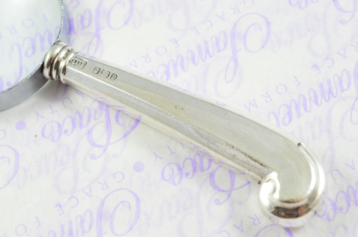 Harrison Bros & Howson Fluted Pistol Pattern Sterling Silver Magnifying Glass Sheffield 1907 - Image 3
