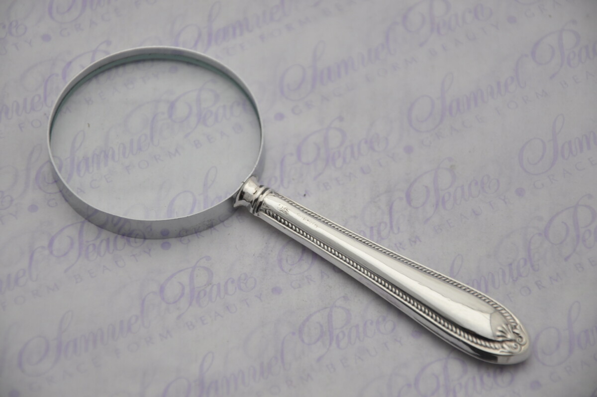 John Biggin Fine Bead Sterling Silver Magnifying Glass Sheffield 1931 - Image 3