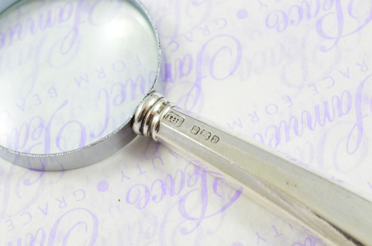 Harrison Bros & Howson Fluted Pistol Pattern Sterling Silver Magnifying Glass Sheffield 1907 - Image 4
