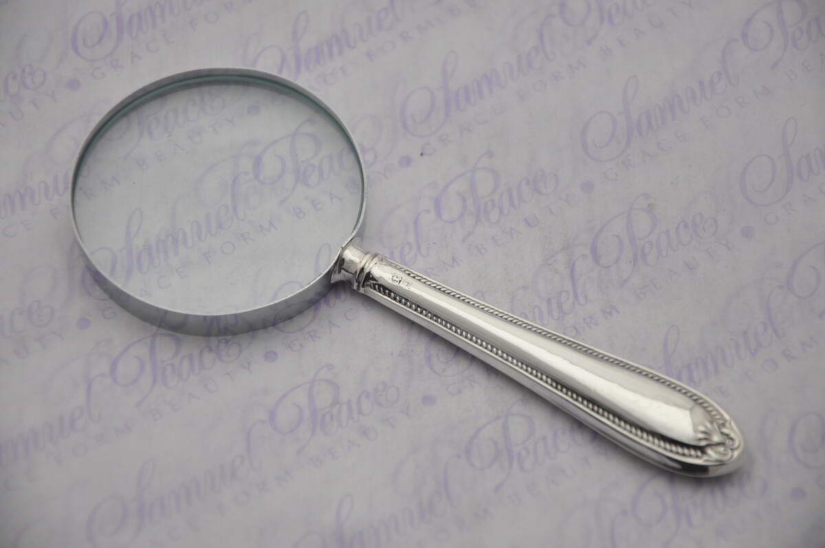 John Biggin Fine Bead Sterling Silver Magnifying Glass Sheffield 1931 - Image 5