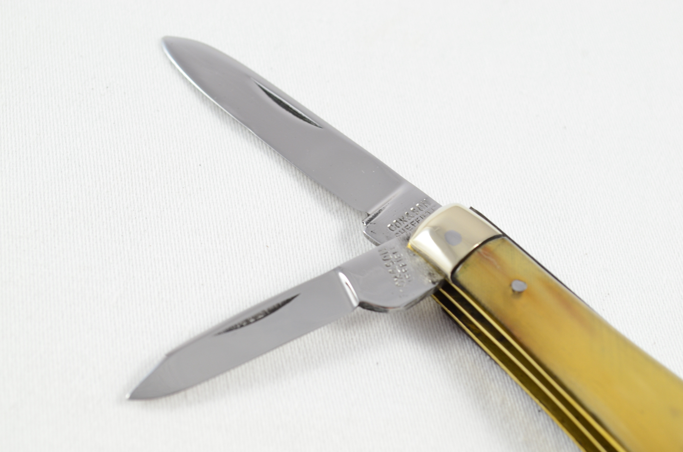 Cox & Son 2 Spearpoint Bladed Light Buffalo Horn Handled Penknife c.1930 - Image 2
