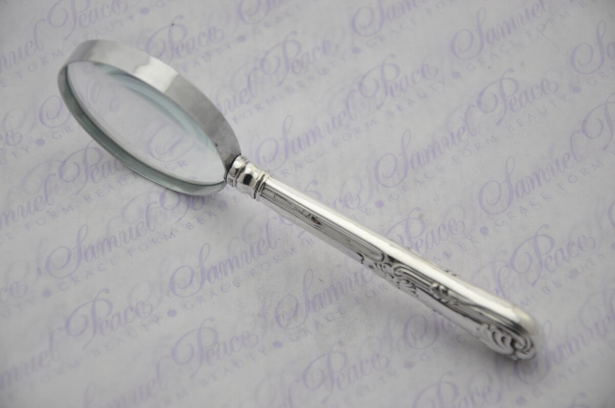 Atkin & Oxley Kings Pattern Sterling Silver Magnifying Glass Sheffield 1830 - Image 4