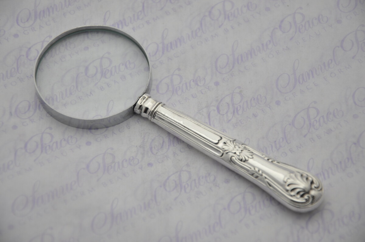 Atkin & Oxley Kings Pattern Sterling Silver Magnifying Glass Sheffield 1830 - Image 5