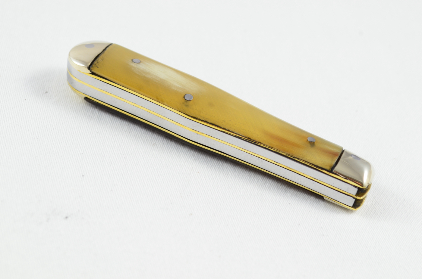 Cox & Son 2 Spearpoint Bladed Light Buffalo Horn Handled Penknife c.1930 - Image 6