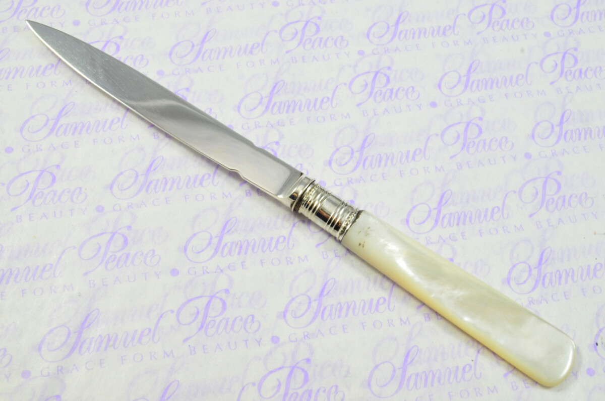 Exceptional Moses Brent Solid Silver Bladed & Mother of Pearl Handled Letter Opener Sheffield 1810 Cased - Image 7
