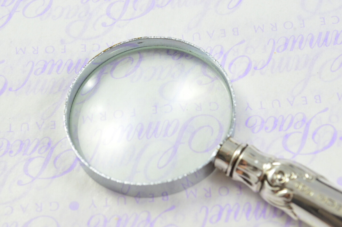 Boodle & Dunthorne Fancy Pistol Pattern Sterling Silver Magnifying Glass Sheffield 1924 - Image 6